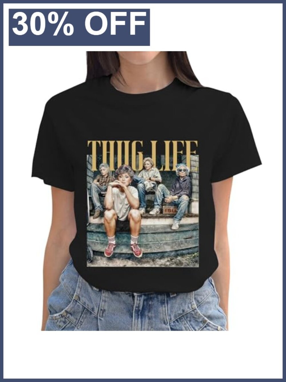 Vintage 80s Christmas Womens Retro Graphic Tee 100% Cotton Crew Neck Short